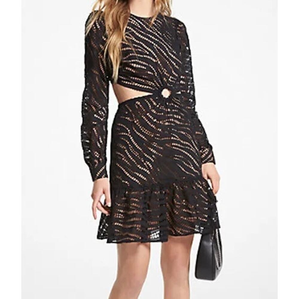 Micheal Kors | Zebra Eyelet Cotton Cutout Dress
